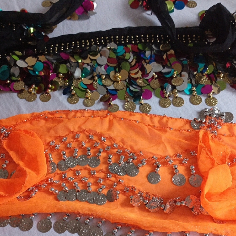 Sequin and Coin Dance Scarves